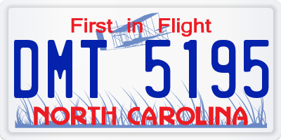 NC license plate DMT5195