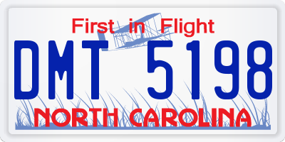 NC license plate DMT5198