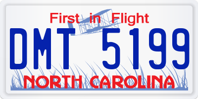 NC license plate DMT5199
