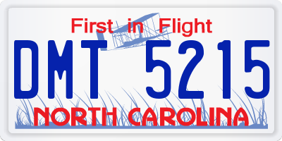 NC license plate DMT5215