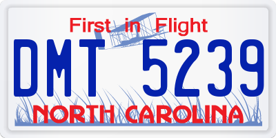 NC license plate DMT5239