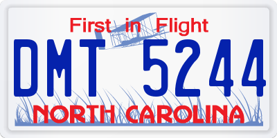 NC license plate DMT5244