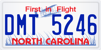 NC license plate DMT5246