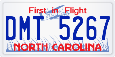 NC license plate DMT5267