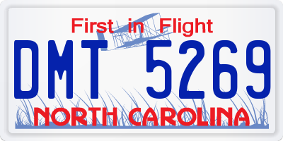 NC license plate DMT5269