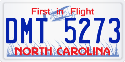 NC license plate DMT5273