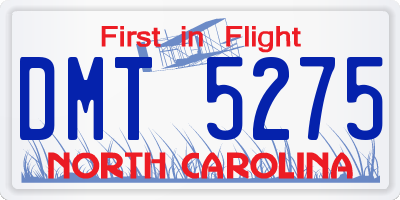 NC license plate DMT5275
