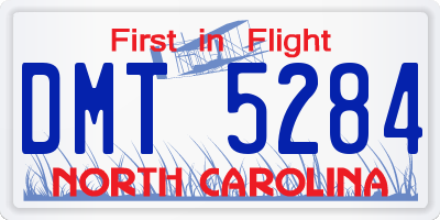 NC license plate DMT5284