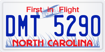 NC license plate DMT5290