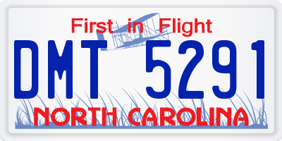 NC license plate DMT5291