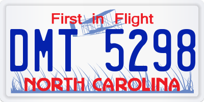 NC license plate DMT5298