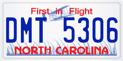 NC license plate DMT5306