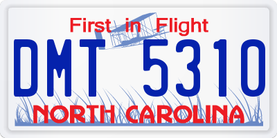 NC license plate DMT5310