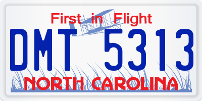 NC license plate DMT5313