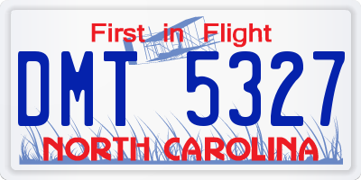 NC license plate DMT5327