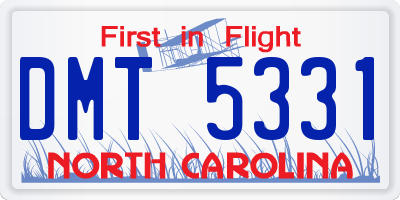 NC license plate DMT5331