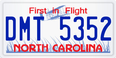NC license plate DMT5352