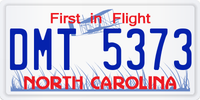NC license plate DMT5373