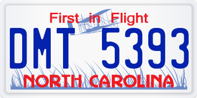NC license plate DMT5393
