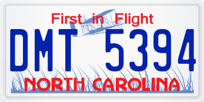 NC license plate DMT5394