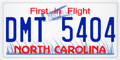 NC license plate DMT5404