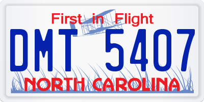 NC license plate DMT5407