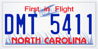 NC license plate DMT5411
