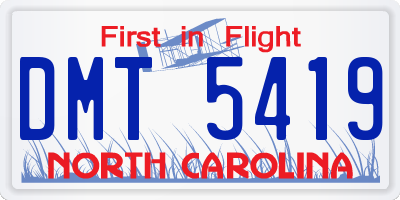 NC license plate DMT5419