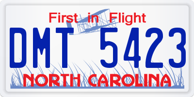 NC license plate DMT5423