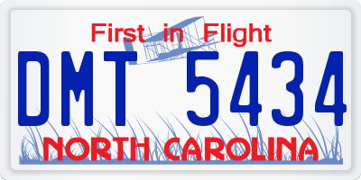 NC license plate DMT5434