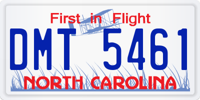 NC license plate DMT5461