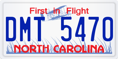 NC license plate DMT5470