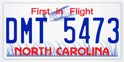 NC license plate DMT5473