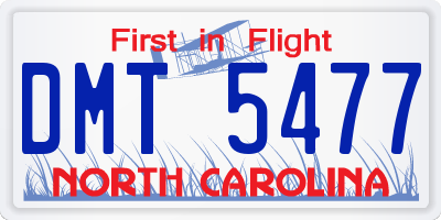 NC license plate DMT5477
