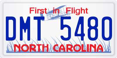NC license plate DMT5480