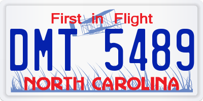 NC license plate DMT5489