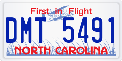NC license plate DMT5491