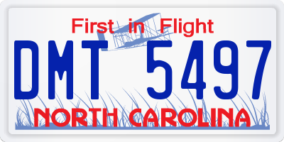 NC license plate DMT5497