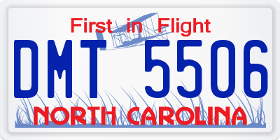 NC license plate DMT5506