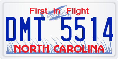 NC license plate DMT5514