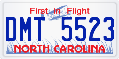 NC license plate DMT5523