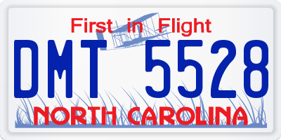 NC license plate DMT5528