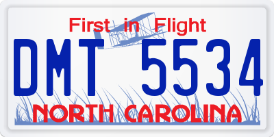 NC license plate DMT5534