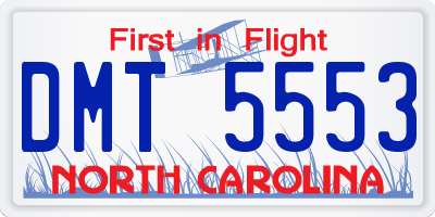 NC license plate DMT5553