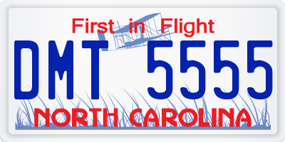 NC license plate DMT5555