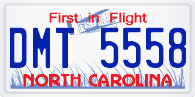 NC license plate DMT5558