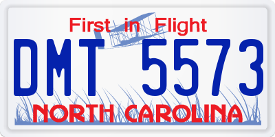 NC license plate DMT5573