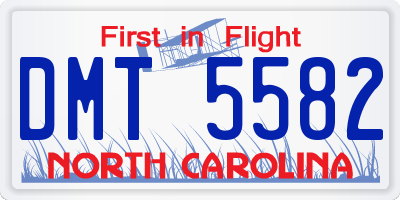 NC license plate DMT5582