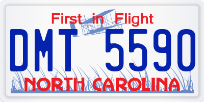 NC license plate DMT5590
