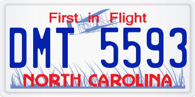 NC license plate DMT5593